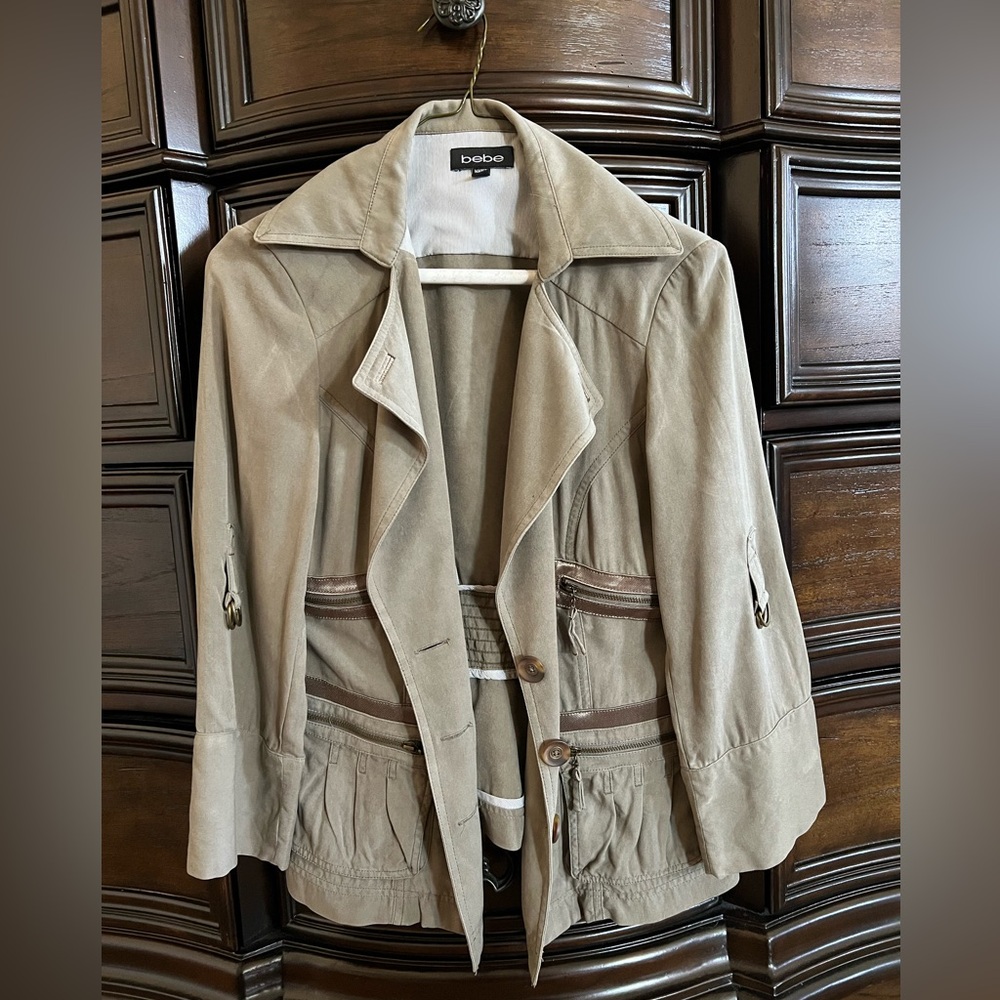 bebe Vintage Taupe Utility Jacket